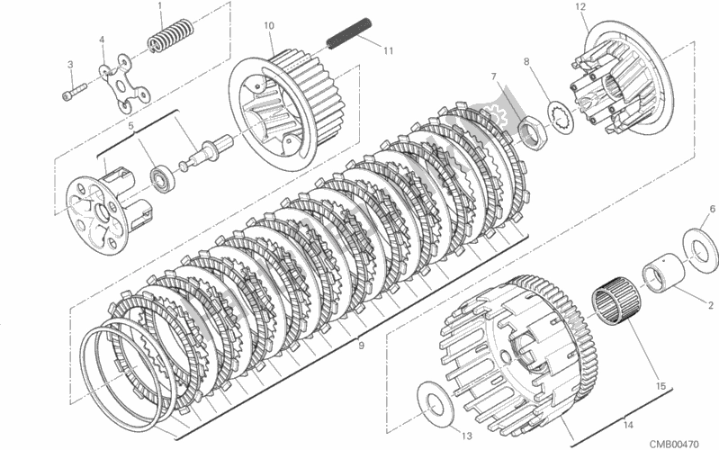 All parts for the Clutch of the Ducati Hypermotard Hyperstrada Brasil 821 2016